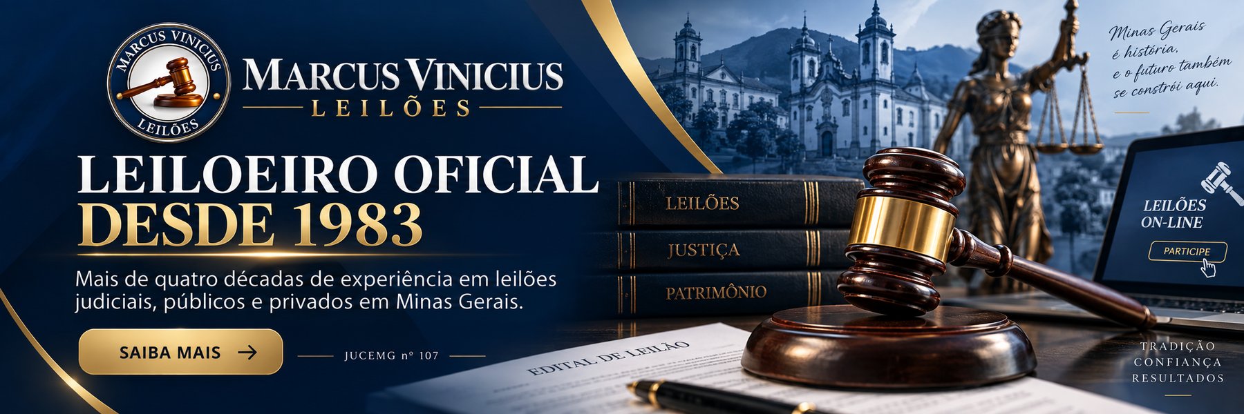 Leiloeiro oficial desde 1983